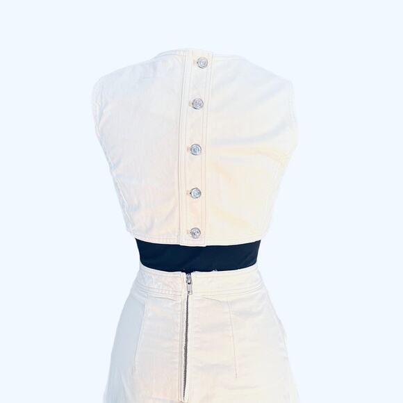 Current Elliott The Nightfall Denim Cutout Midi Dress Scandi Minimal NWT XS - Picture 7 of 9